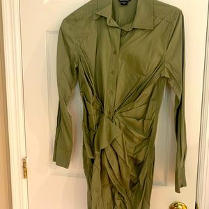 Olive green shirt dress